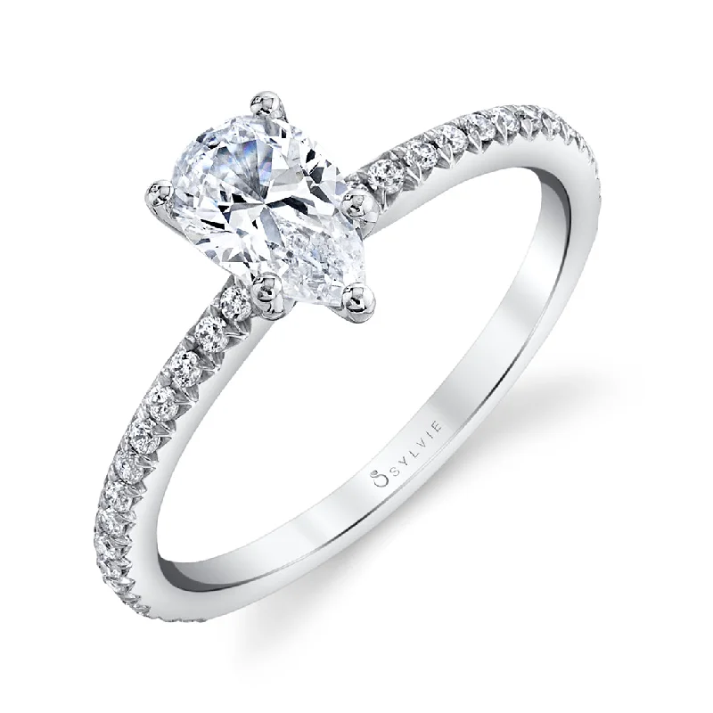 Ladies engagement rings marquise radiance -Sylvie Pear Engagement Ring S1093-PS