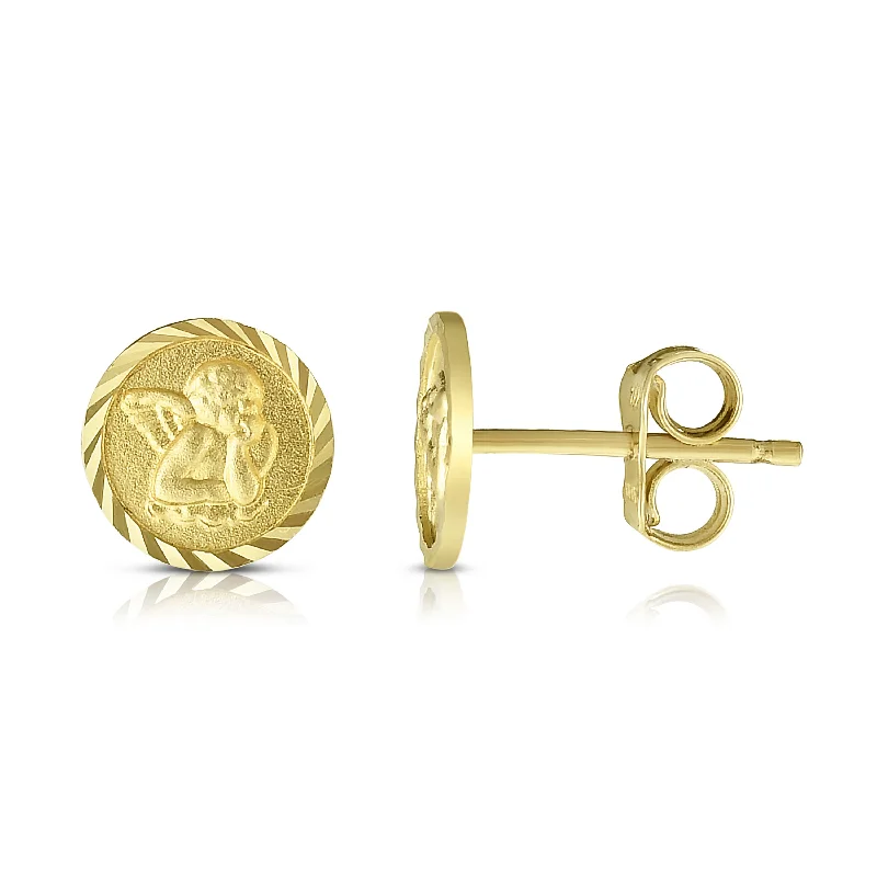 Ladies earrings kin glow -14K Gold Angel Stud Earring