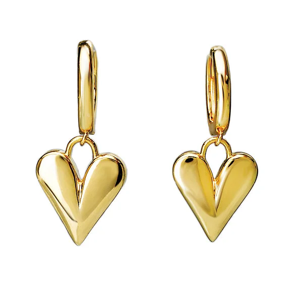 Ladies earrings date radiance -Ladies Fashion Heart Earrings