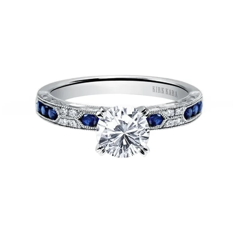 Ladies engagement rings roam charm -Blue Sapphire Diamond Engagement Ring Setting