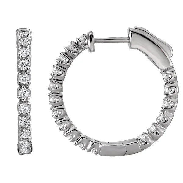 Ladies earrings coast radiance -Ladies Diamond Hoop Earrings