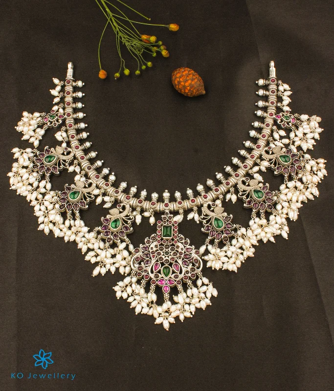 ladies necklaces reward-The Rachana Silver Guttapusalu Necklace (Oxidised/Medium)