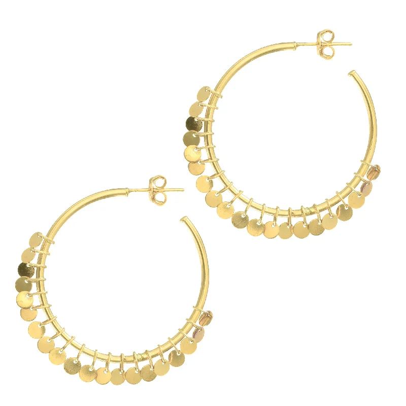 Ladies earrings emerald brilliance -14K Gold Flora Hoop Earring