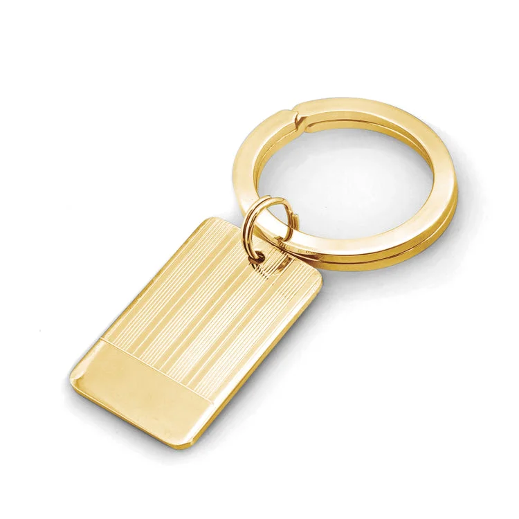 Ladies rings lush glow -Gold Finish Polished Etched Key Ring