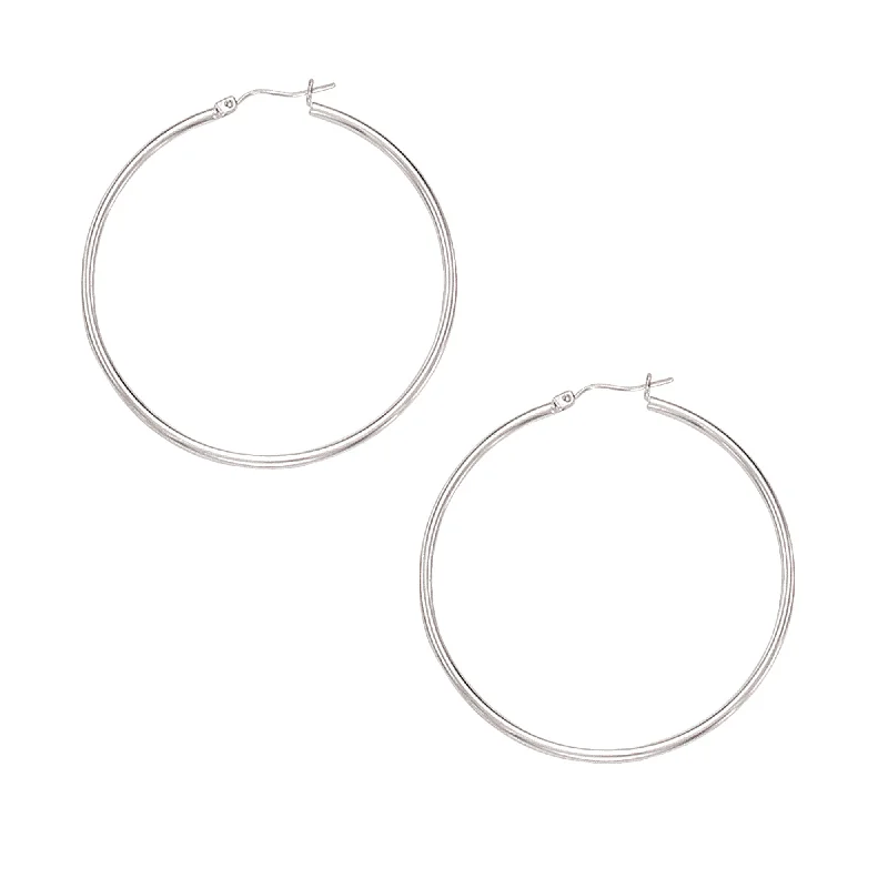 Ladies earrings dusk glow -10K Gold 2x50mm Hoop Earring