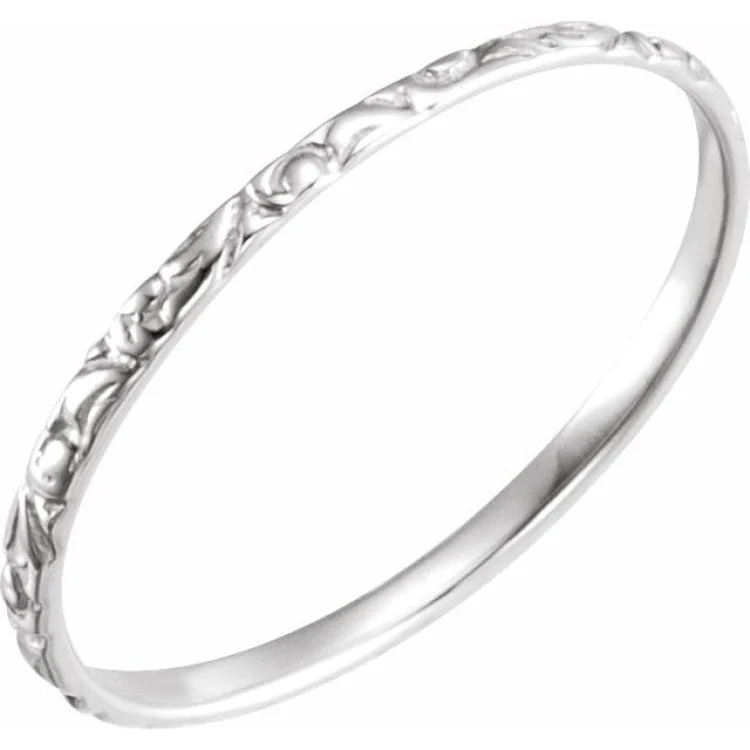 Ladies rings prime radiance -14K White Etched Ring