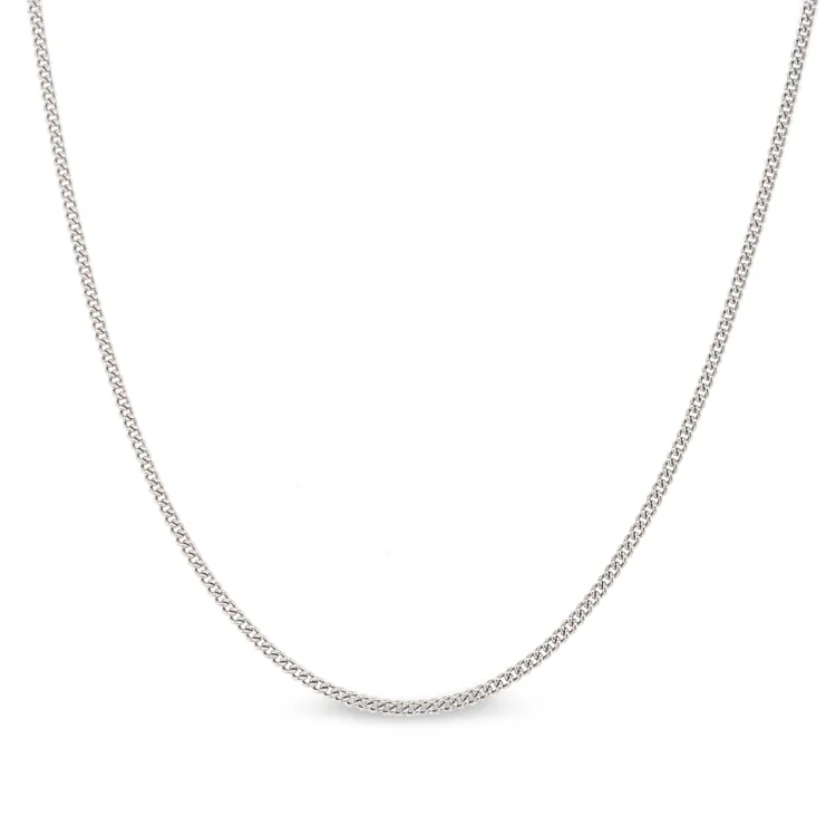 Ladies rings opal glow shine -14" Platinum Finish Sterling Silver 1mm Curb Chain with End Caps and Spring Ring