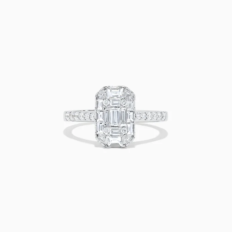 Ladies rings firm radiance -Classique 14K White Gold Diamond Ring