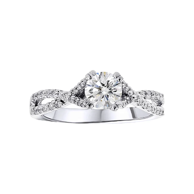 Ladies engagement rings smoky shine -Gottlieb 14K White Gold Diamond Engagement Ring