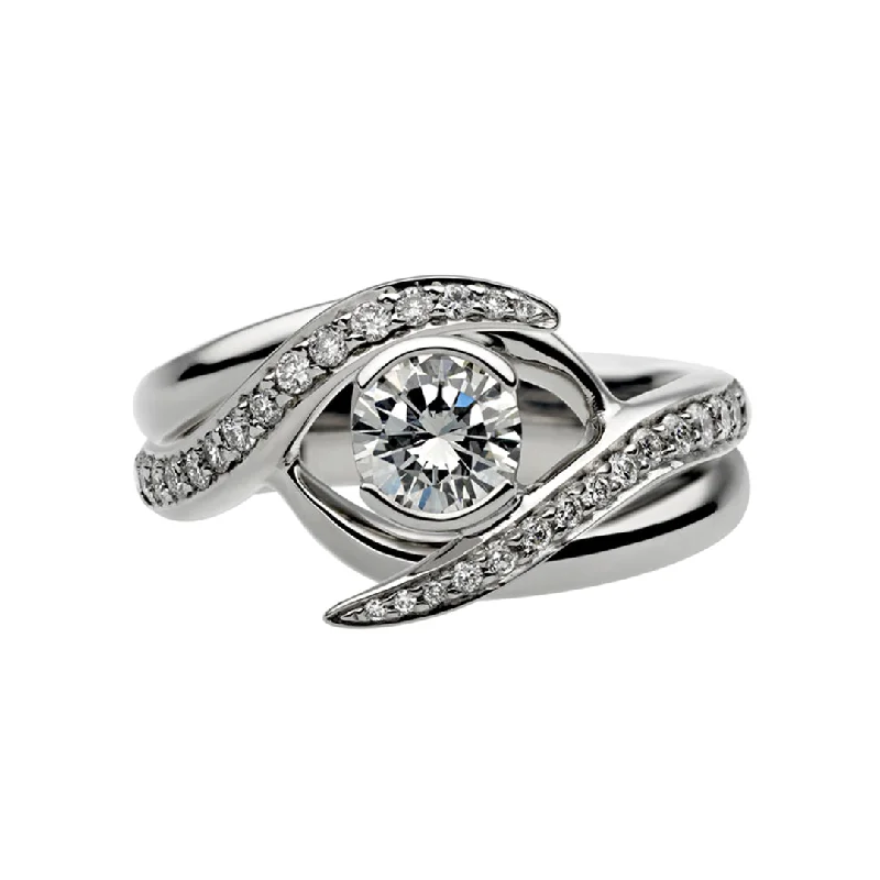 Ladies engagement rings rare elegance -Entwined Rapture50 Engagement Ring Set - 18ct White Gold & 0.74ct Diamond