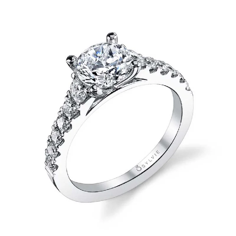 Ladies engagement rings true radiance -Sylvie Classic Diamond Engagement Ring S1127