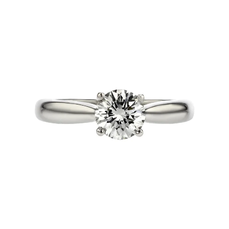 Ladies engagement rings jet shine -C&Co Platinum Diamond Solitaire Engagement Ring