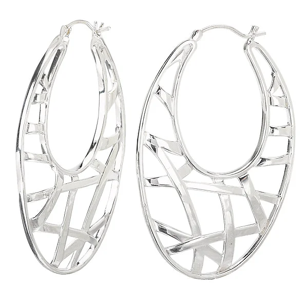 Ladies earrings bold shine -High Polished Hoop Earrings