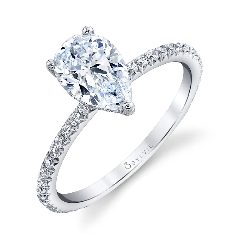 Ladies engagement rings fate charm -Sylvie Pear Shaped Engagement Ring S2093 - PS