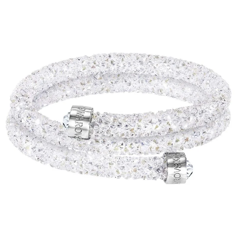 ladies bracelets latest-Swarovski Women's Double Bangle Bracelet - Crystaldust, White | 5237754