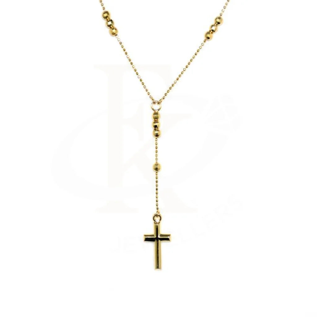 ladies necklaces minimalist-Gold Necklace (Chain with Cross Pendant) 18KT - FKJNKL1490