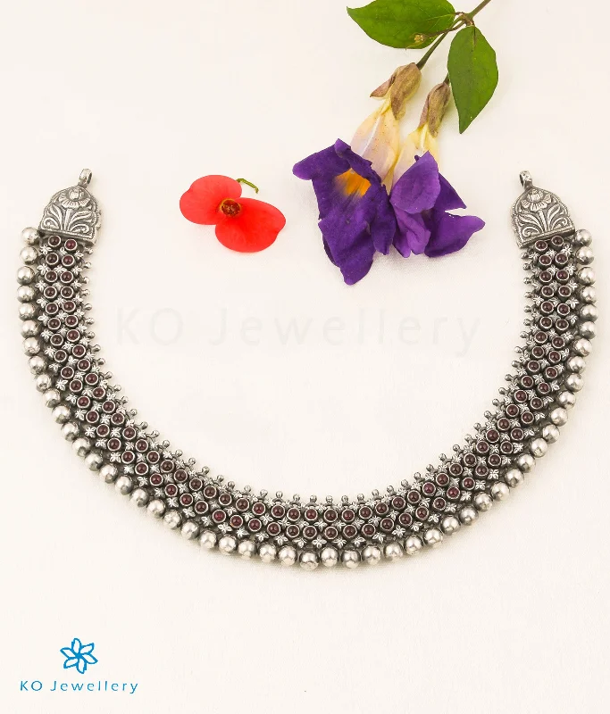 ladies necklaces minimalist-The Padmavat Antique Silver Necklace (Oxidised)