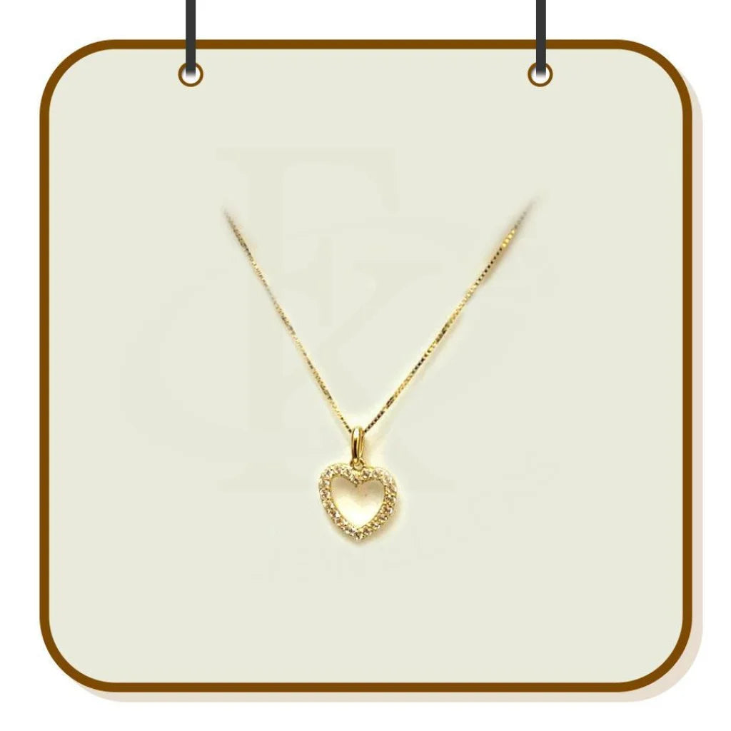 ladies necklaces long-Gold Necklace (Chain with Heart Pendant) 18KT - FKJNKL1195