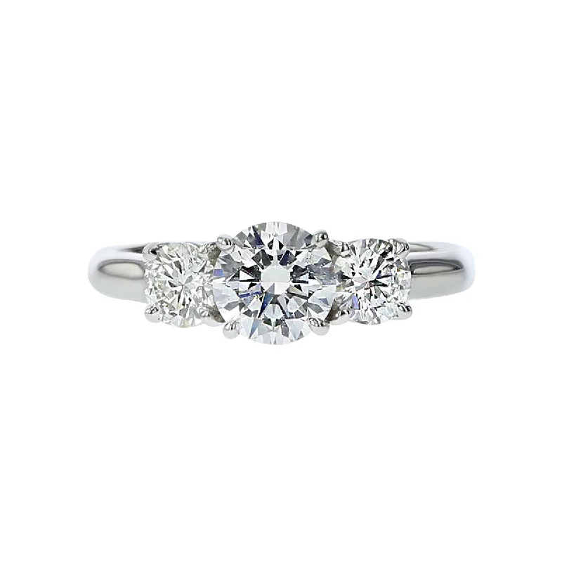 Ladies engagement rings east charm -3-Stone Fire and Ice Diamond Engagement Ring