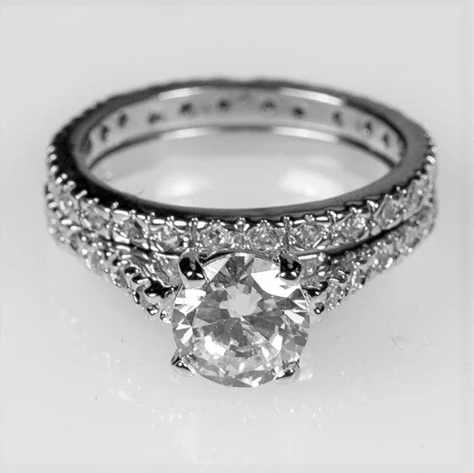 Ladies engagement rings infinite radiance -Shantell 1.3ct Round Engagement and Wedding Ring Set | 2.8ct