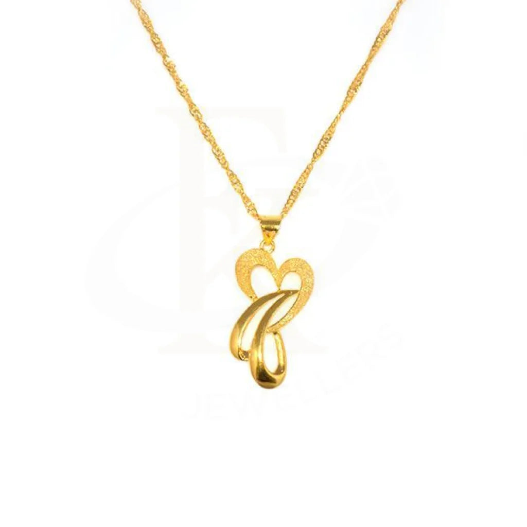 ladies necklaces delicate-Gold Necklace (Chain with Heart Pendant) 18KT - FKJNKL1228