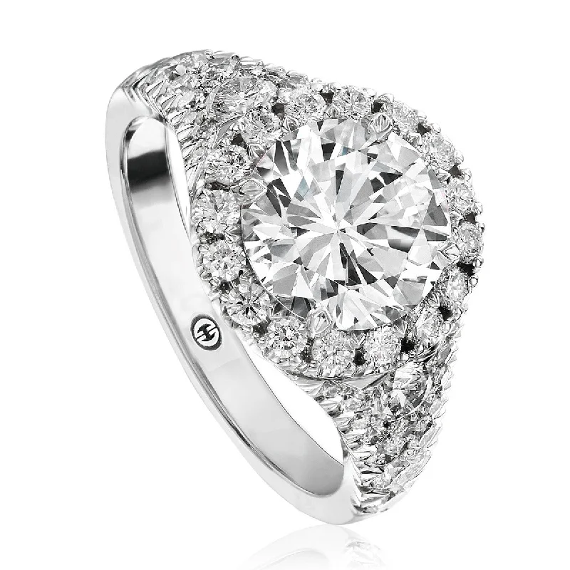 Ladies engagement rings kind radiance -Elegant Diamond Halo Engagement Ring Setting