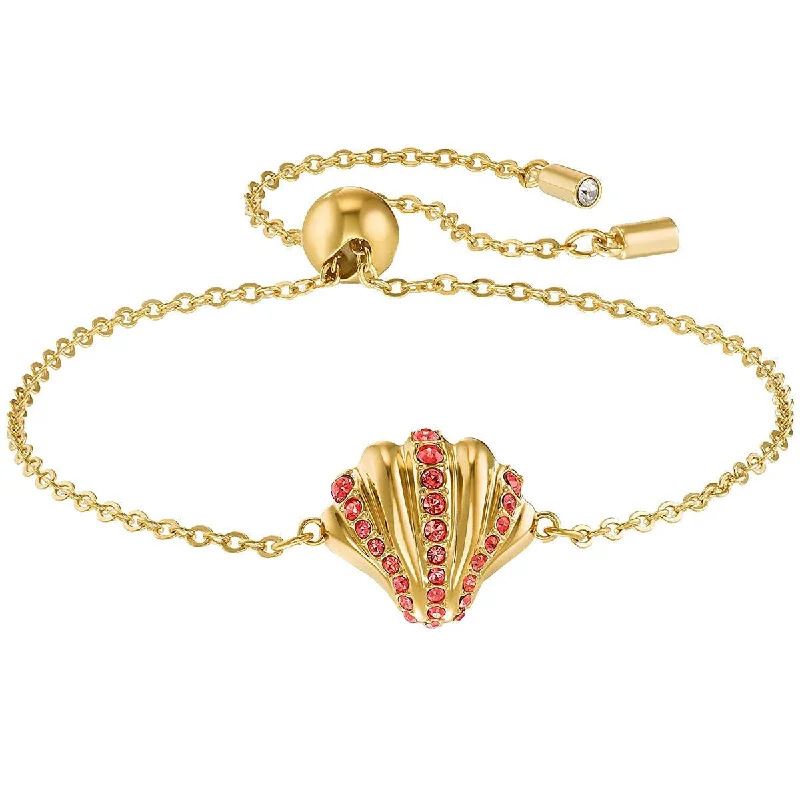 ladies bracelets victorian-Swarovski Women's Bracelet - Shell Gold-Tone Plated Red Crystals Adjustable | 5524181