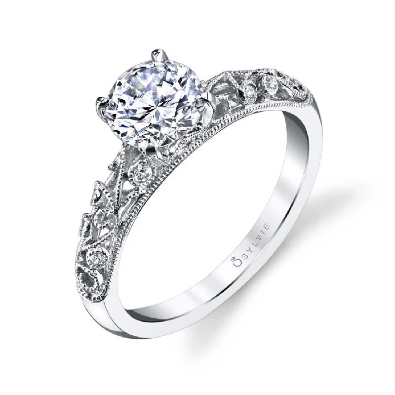 Ladies engagement rings rich shine -Sylvie Vintage Inspired Engagement Ring S1500