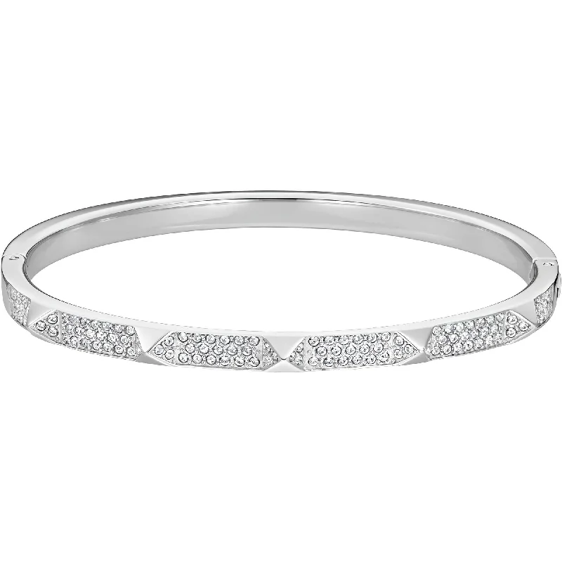 ladies bracelets rustic-Swarovski Women's Bangle Bracelet - Tactic White Crystal Stainless Steel | 5472585