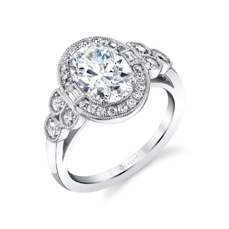 Ladies engagement rings next shine -Sylvie Oval Engagement Ring S1874