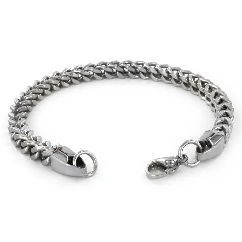 ladies bracelets eye catching-Stainless Steel Franco Chain Bracelet, 9"