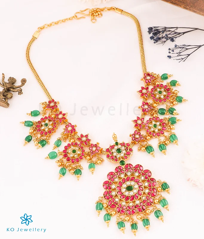 ladies necklaces romantic-The Roya Silver Kundan-Jadau Necklace