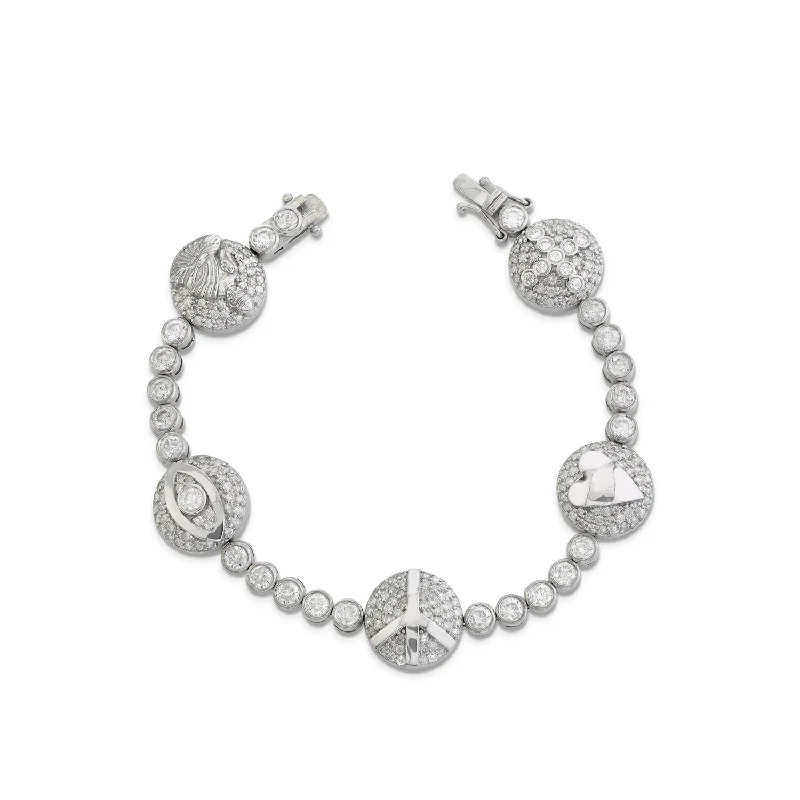 ladies bracelets special occasion-Icon Diamond Bezel Tennis Bracelet  SB000019