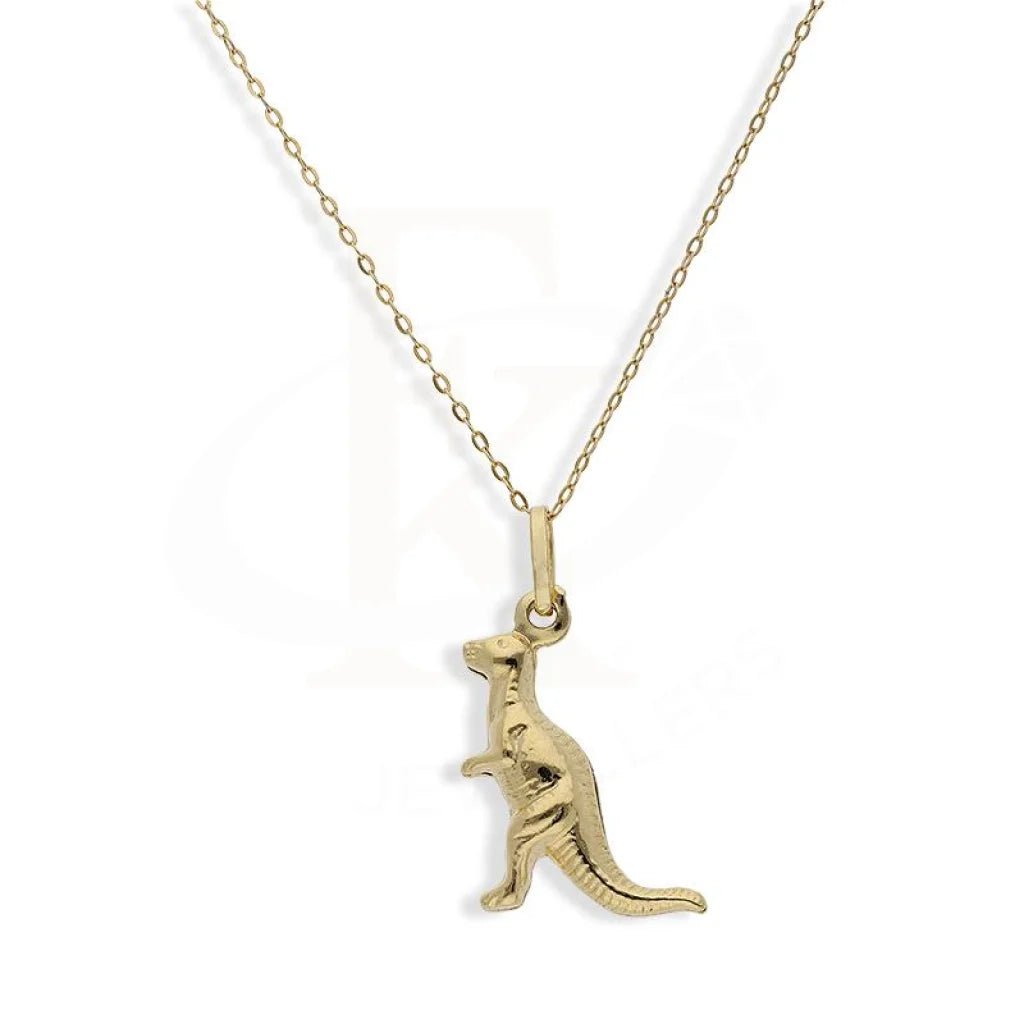 ladies necklaces natural-Gold Necklace (Chain with Dinosaur Shaped Pendant) 18KT - FKJNKL18K2254