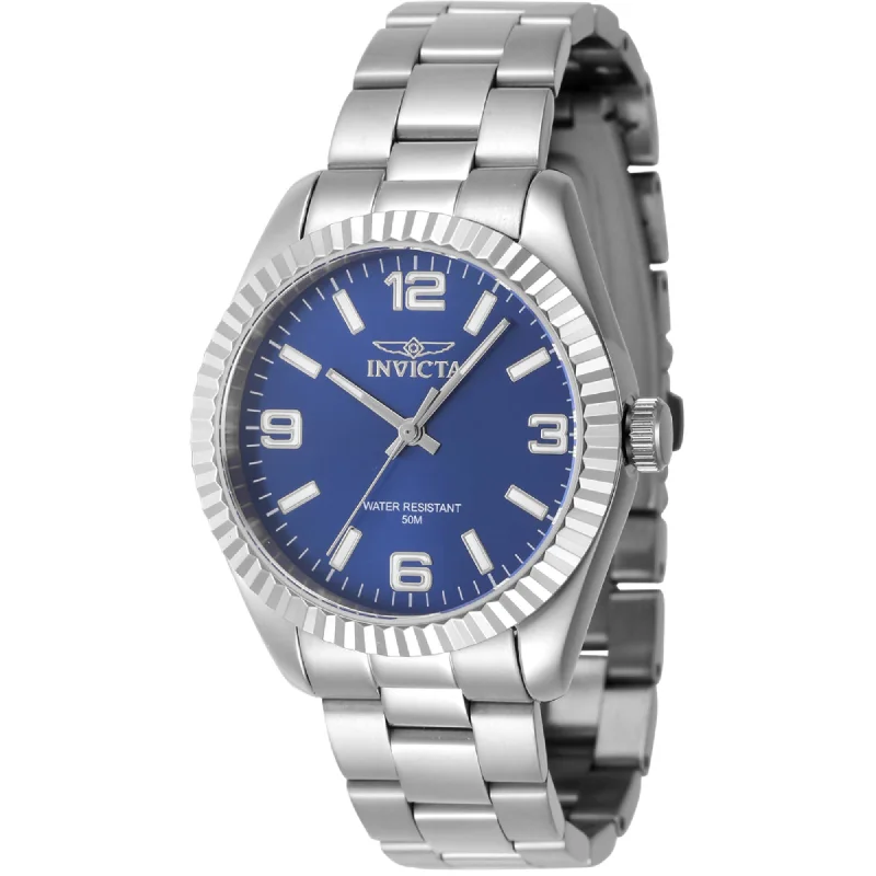 ladies bracelets open-Invicta Women's Quartz Watch - Specialty Blue Dial Stainless Steel Bracelet | 47466